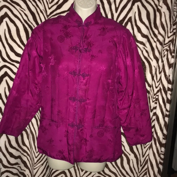 Double Horse 🐴 medium pure silk pink jacket 💕 - Picture 2 of 7